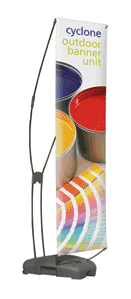 Cyclone outdoor stand - poster company